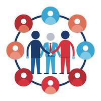 People Shaking Hands Icon at an Event and Networking Event Concept vector