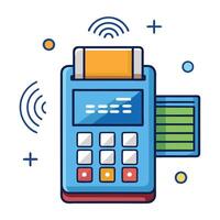 Payment Terminal Icon with Digital Display and Payment Gateway Concept vector