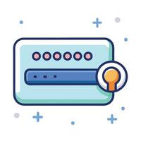Flat Design Password Field Icon and Password Concept vector