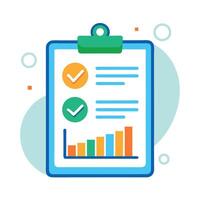 Clipboard Icon with a Checklist and Performance Review Concept vector