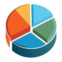 Detailed Pie Chart Icon Showing Data and Pie Chart Concept vector