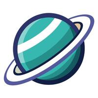 Planet Icon with Rings Representing a Solar System and Planet Concept vector