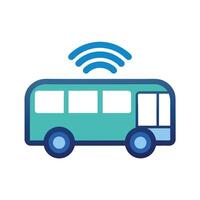 Bus Icon with a Wi-Fi Signal and Public Transport Concept vector