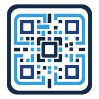 Modern QR Code Icon with a Scan Highlight and QR Code Concept vector