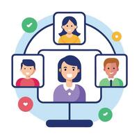 Conference Window Icon and Remote Collaboration Concept vector