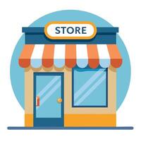 Storefront Icon with an Open Sign and Retail Store Concept vector