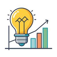 Lightbulb Icon on a Grid and Research and Development Concept vector