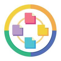 Sticky Notes Icon in a Circular Workflow and Scrum Concept vector
