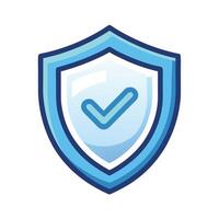 Secure Shield Icon with a Check and Shield with Check Concept vector