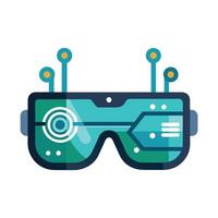Glasses Icon Displaying AR Elements and Smart Glasses Concept vector