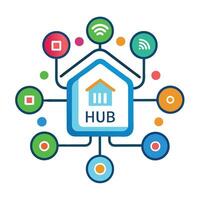 Centralized Device Control Icon and Smart Home Hub Concept vector