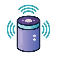 Speaker Icon with Voice Command and Smart Speaker Concept vector