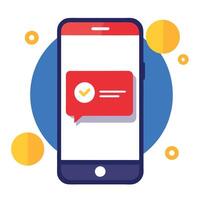 Modern Smartphone Icon with Notifications and Smartphone Concept vector