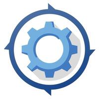 Circular Arrow Icon on a Gear and Software Update Concept vector