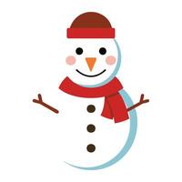 Snowman Icon with a Carrot Nose and Scarf and Snowman Concept vector