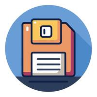 Diskette Icon with a Software Program and Software Concept vector