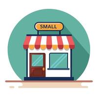 Small Retail Store Icon with a Sign and Store Concept vector