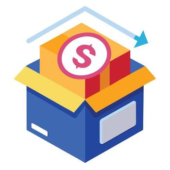 Subscription Box Icon with a Recurring Payment and Subscription Concept vector