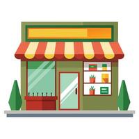 Supermarket Building Icon with an Open Sign and Supermarket Concept vector