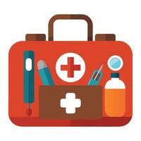 Survival Kit Icon with Basic Tools and Survival Kit Concept vector