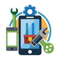 Toolkit Icon with a Smartphone and Tech Repair Concept vector