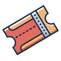Ticket Icon with Perforated Edges and Ticket Concept vector