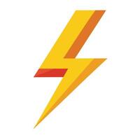 Thunderbolt Icon with Flat Design and Thunder Concept vector