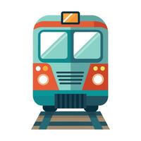 Front View Train Icon in Flat Style and Train Concept vector