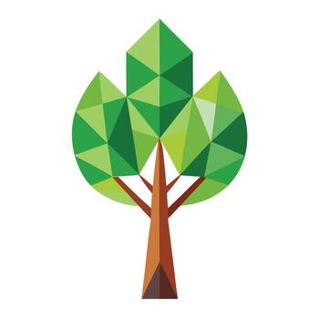 Stylized Tree Icon with a Flat Geometric Design and Tree Concept vector