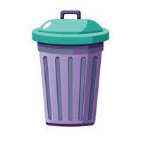 Modern Trash Can Icon with a Lid and Trash Can Concept vector