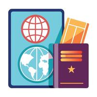 Passport Icon with a Boarding Pass and Travel Concept vector