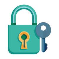 Open Lock Icon with a Key and Unlock Concept vector