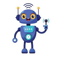Robot Icon Responding to Voice Commands and Virtual Assistant Concept vector