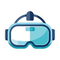 Sleek VR Headset Icon in Flat Style and VR Headset Concept vector