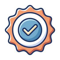 Stamp Icon with a Tick Mark and Warranty Concept vector