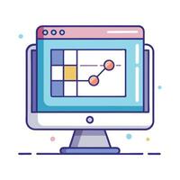 Computer Screen Icon with a Design Grid and Web Design Concept vector