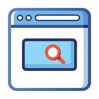 Browser Window Icon with a Search Bar and Web Browser Concept vector