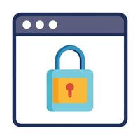 Padlock Icon on a Website Browser and Website Security Concept vector