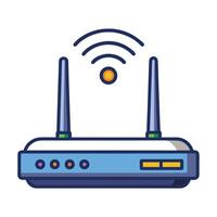 Router Icon Emitting Signals and Wi-Fi Router Concept vector
