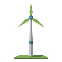 Wind Turbine Icon Generating Power and Wind Energy Concept vector
