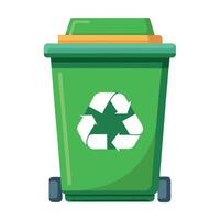Recycling Bin Icon with a Zero Symbol and Zero Waste Concept vector