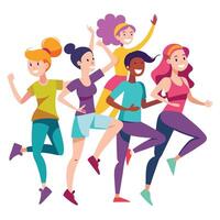 Group Dancing in a Fitness Class with Zumba Icon vector