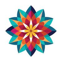 Bold Geometric Flower with Modern Colors and Flower Concept vector