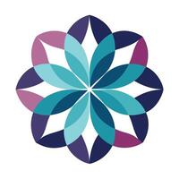 Conceptual Bloom with Overlapping Circles and Flower Concept vector