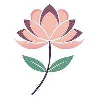 Simple Arc Line Petal Flower with Soft Curves and Flower Concept vector