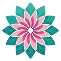 Modern Soft Geometry Arc Petaled Blossom and Flower Concept vector