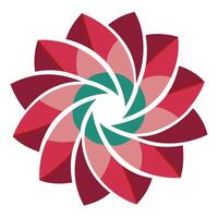 Elegant Broken Circle Blossom with Fragmented Design and Flower Concept vector