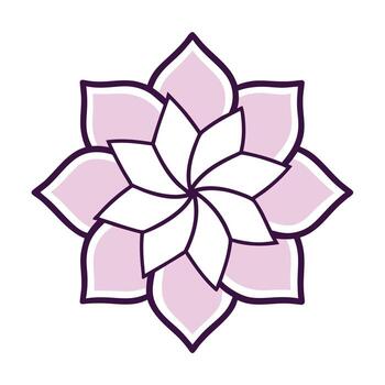 Geometric Broken Line Petal Flower with Angular Design and Flower Concept vector