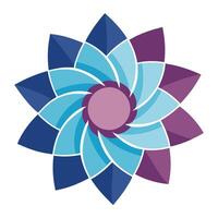 Creative Broken Circle Blossom with Fragmented Elegance and Flower Concept vector