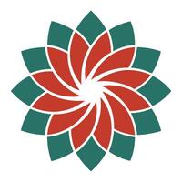Modern Broken Circle Blossom with Fragmented Elegance and Flower Concept vector